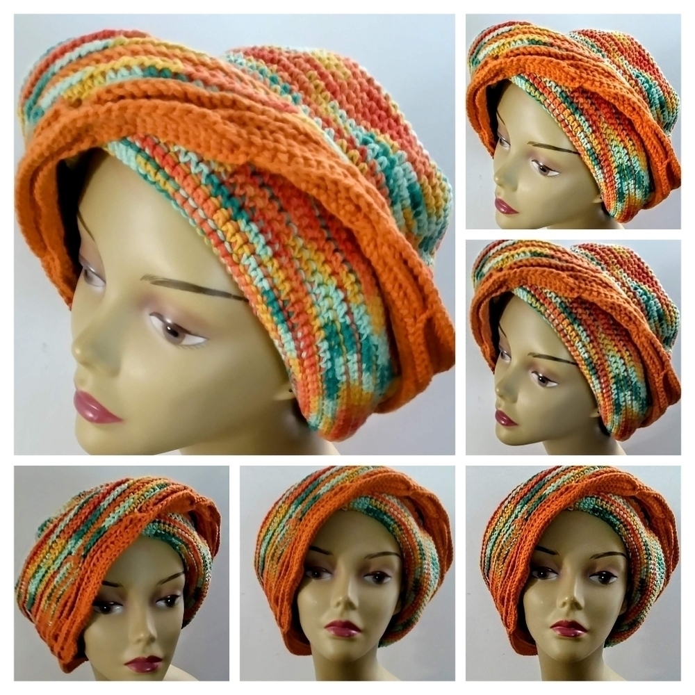 NWT Versatile Embossed Crochet Fedora With An Adjustable Drawstring. - Picture 2 of 12